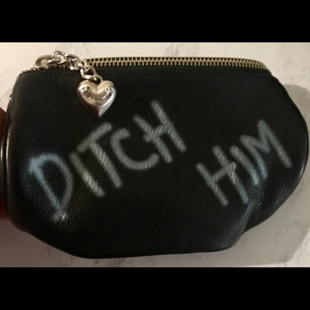 Juicy Couture Black Leather Pouch